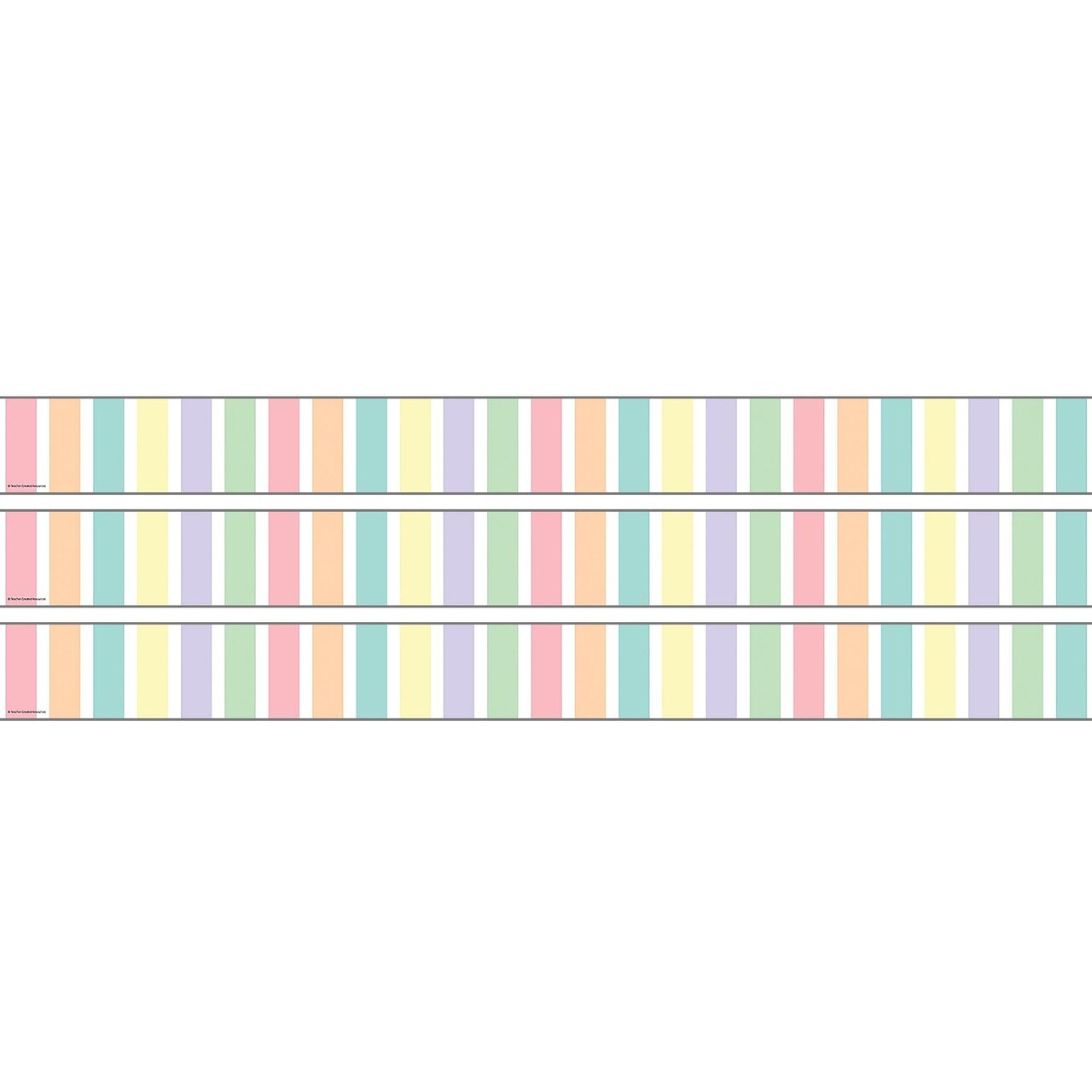 Pastel Pop Stripes Straight Rolled Border Trim, 50 Feet, 3 Rolls